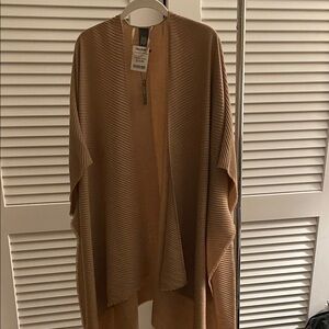 Vince Camuto Beige Textured Knit Poncho